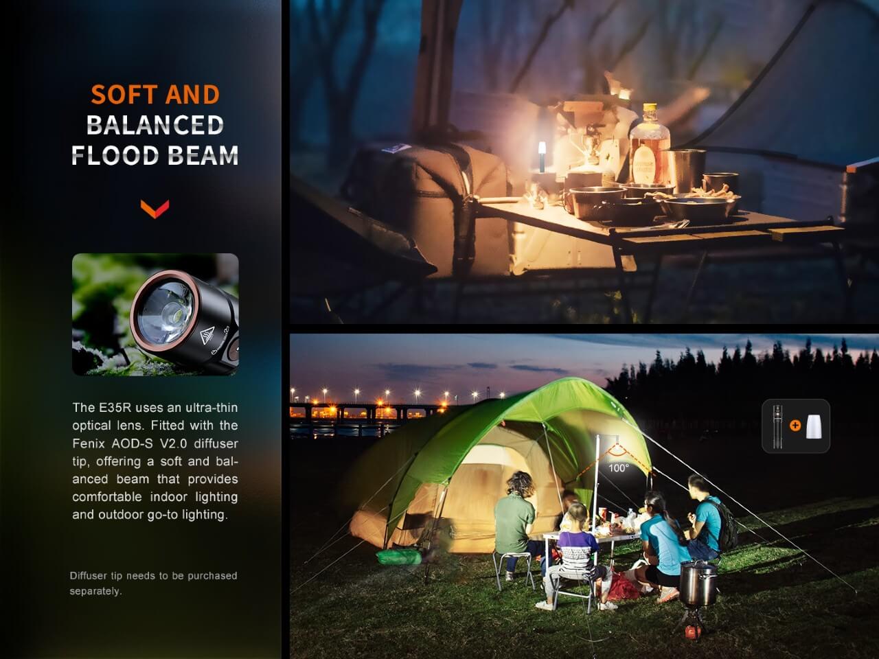 Fenix E35R High-Performance Rechargeable LED Flashlight - AureliaAdventure