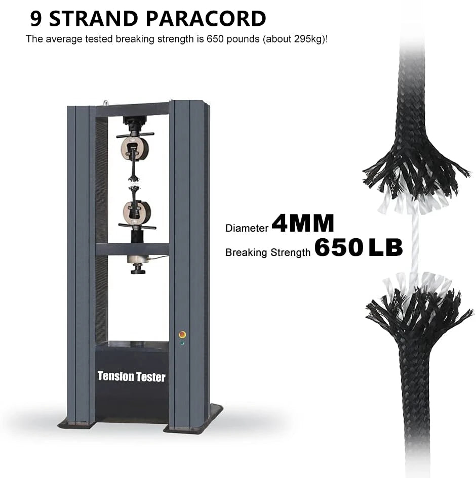 9-Core 650lb Paracord – 4mm Tactical Survival Rope for Lanyards, Bracelets, Dog Collars & Outdoor Gear (5/15/31m) - AureliaAdventure