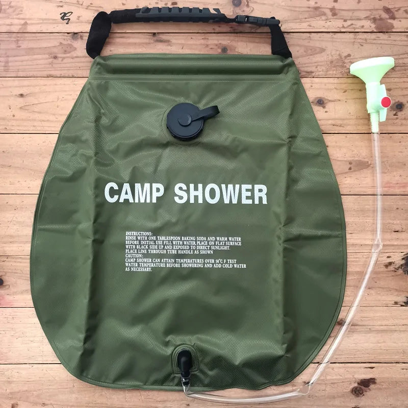 5-Gallon Solar Camping Shower Bag – Portable Heated Outdoor Shower for Travel & Hiking - AureliaAdventure