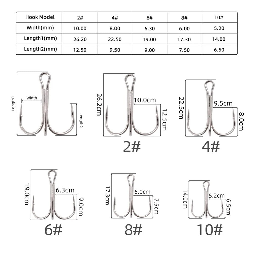 50pcs Treble Fishing Hooks Kit - AureliaAdventure