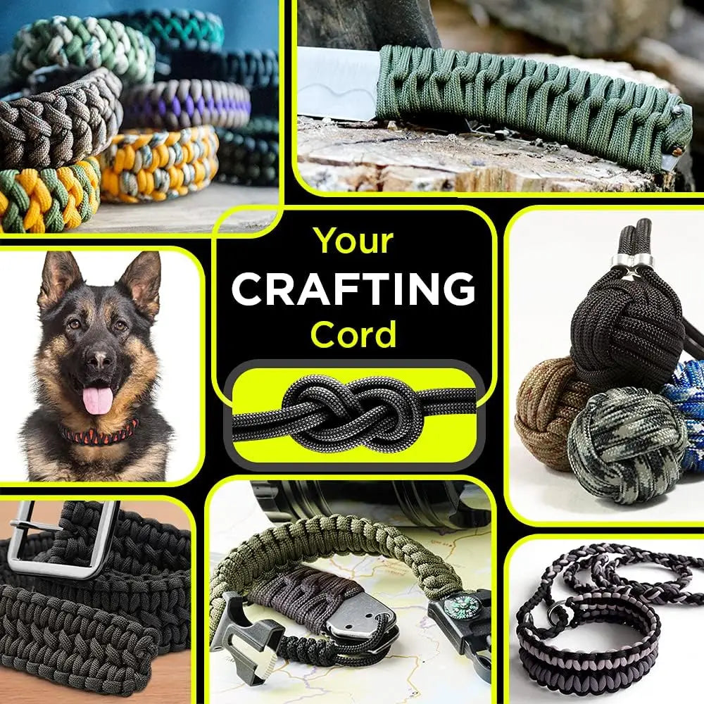 9-Core 650lb Paracord – 4mm Tactical Survival Rope for Lanyards, Bracelets, Dog Collars & Outdoor Gear (5/15/31m) - AureliaAdventure