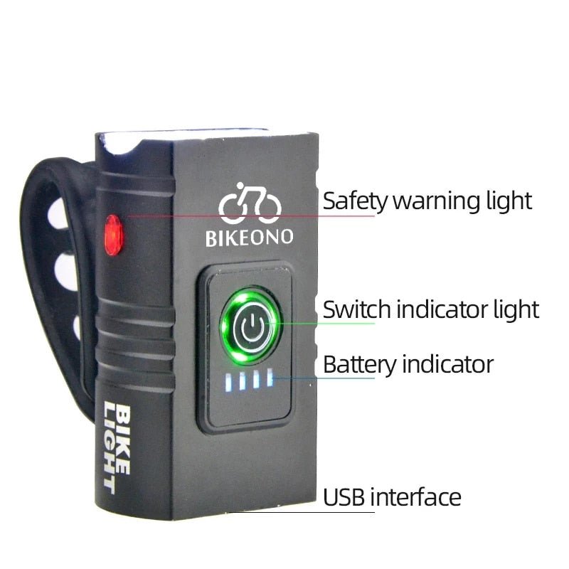 1000LM Bike Headlight T6 Bicycle Flashlight LED USB Rechargeable Torch Aluminum Alloy Cycling High Beam Low Accessories - AureliaAdventure
