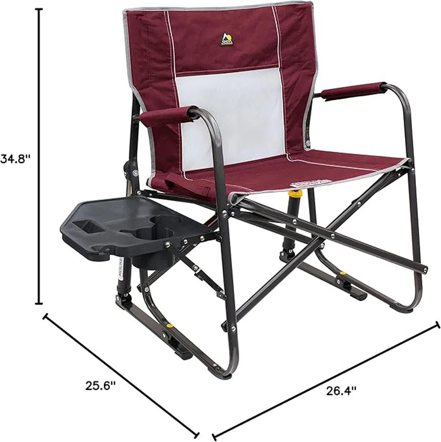 GCI Outdoor Freestyle Rocker XL with Side Table – Portable Folding Rocking Chair for Camping & Tailgating - AureliaAdventure