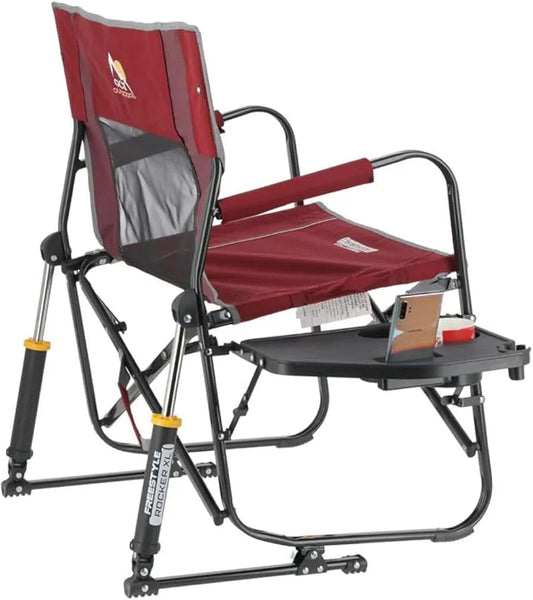 GCI Outdoor Freestyle Rocker XL with Side Table – Portable Folding Rocking Chair for Camping & Tailgating - AureliaAdventure