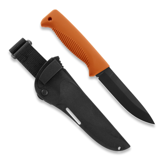 Peltonen M07 Ranger Puukko Black Cerakote Orange Handle FJP137 - AureliaAdventure