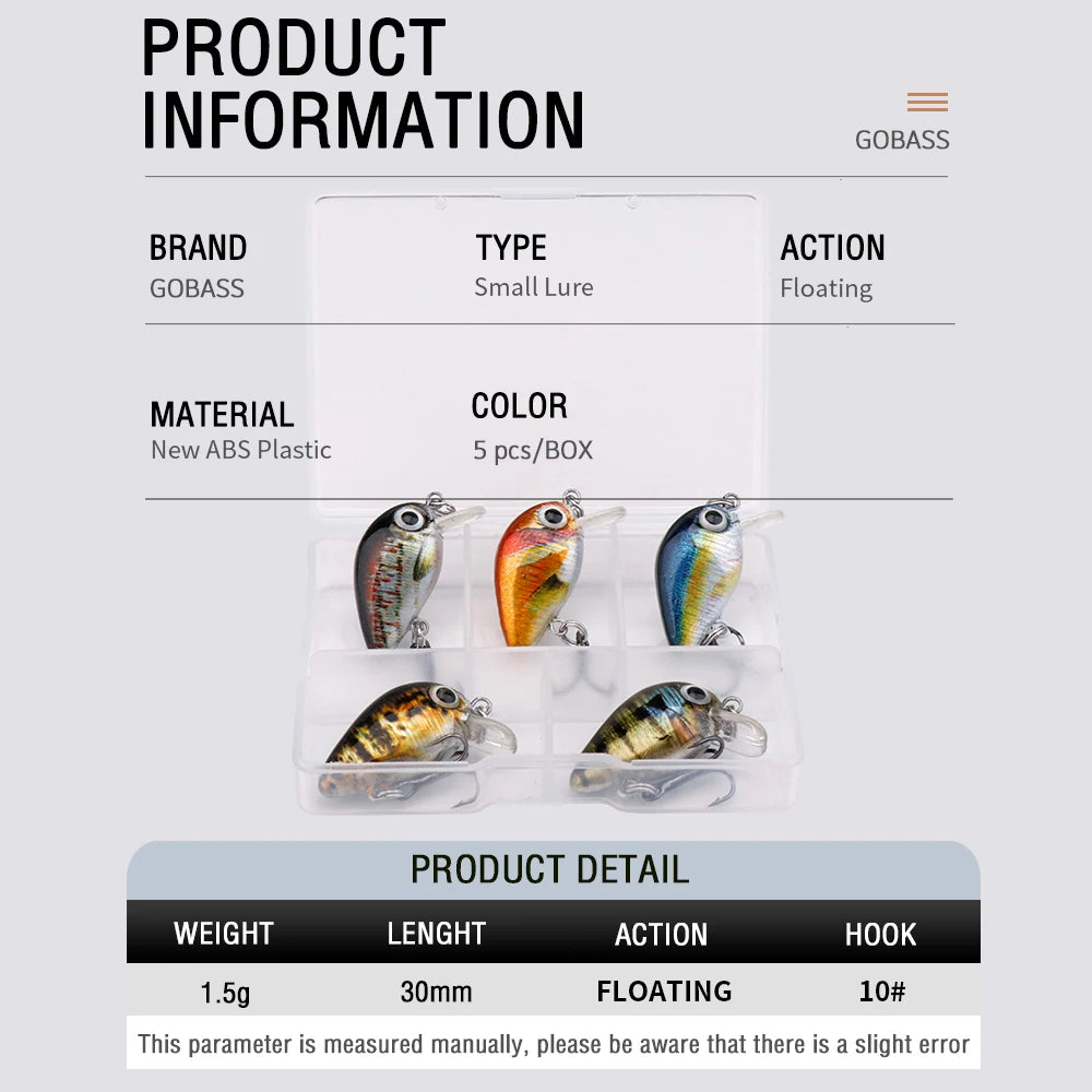 5pcs Mini Fish Lure Set - AureliaAdventure