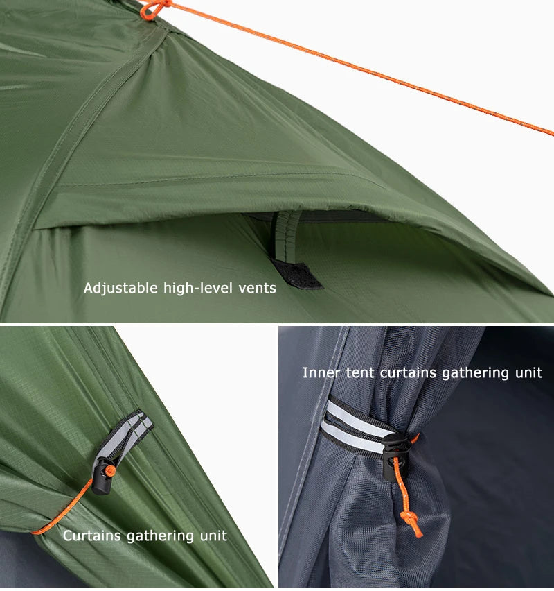Ultralight 1-Person Backpacking Tent – 20D Nylon Waterproof Camping Shelter - AureliaAdventure