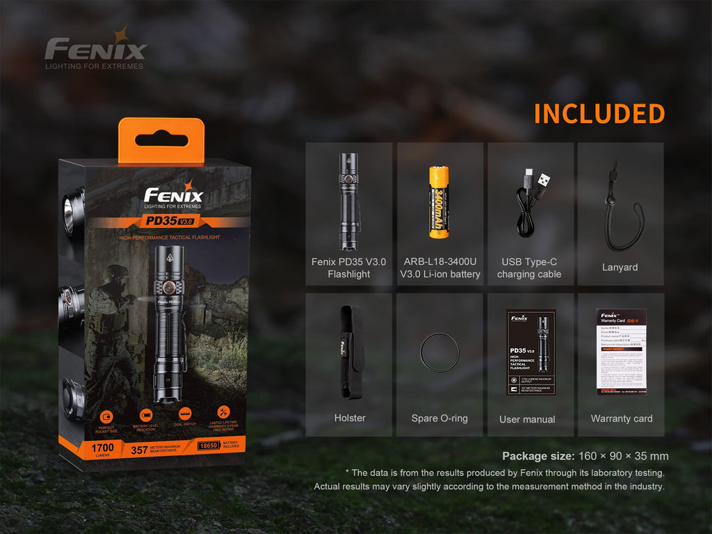 Fenix PD35 V3.0 Everyday Carry Flashlight - 1700 Lumens - AureliaAdventure