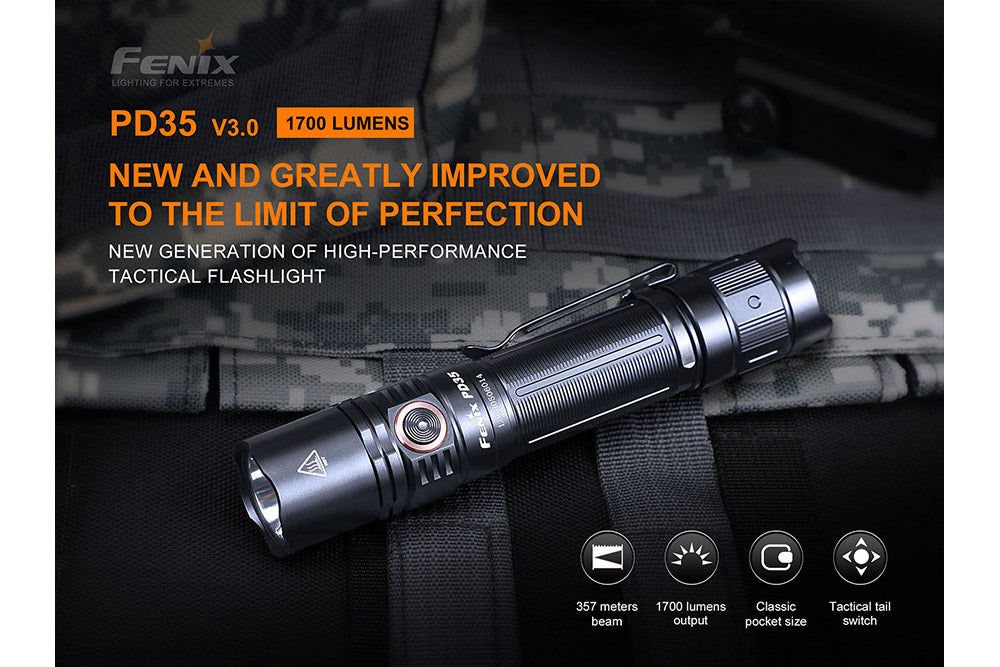 Fenix PD35 V3.0 Everyday Carry Flashlight - 1700 Lumens - AureliaAdventure