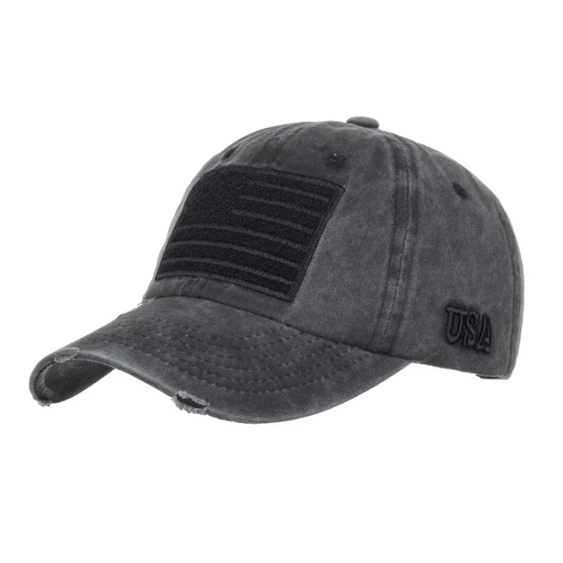 USA Distressed Outdoor Hat – Vintage Flag Cap for Hiking, Fishing & Everyday Wear - AureliaAdventure
