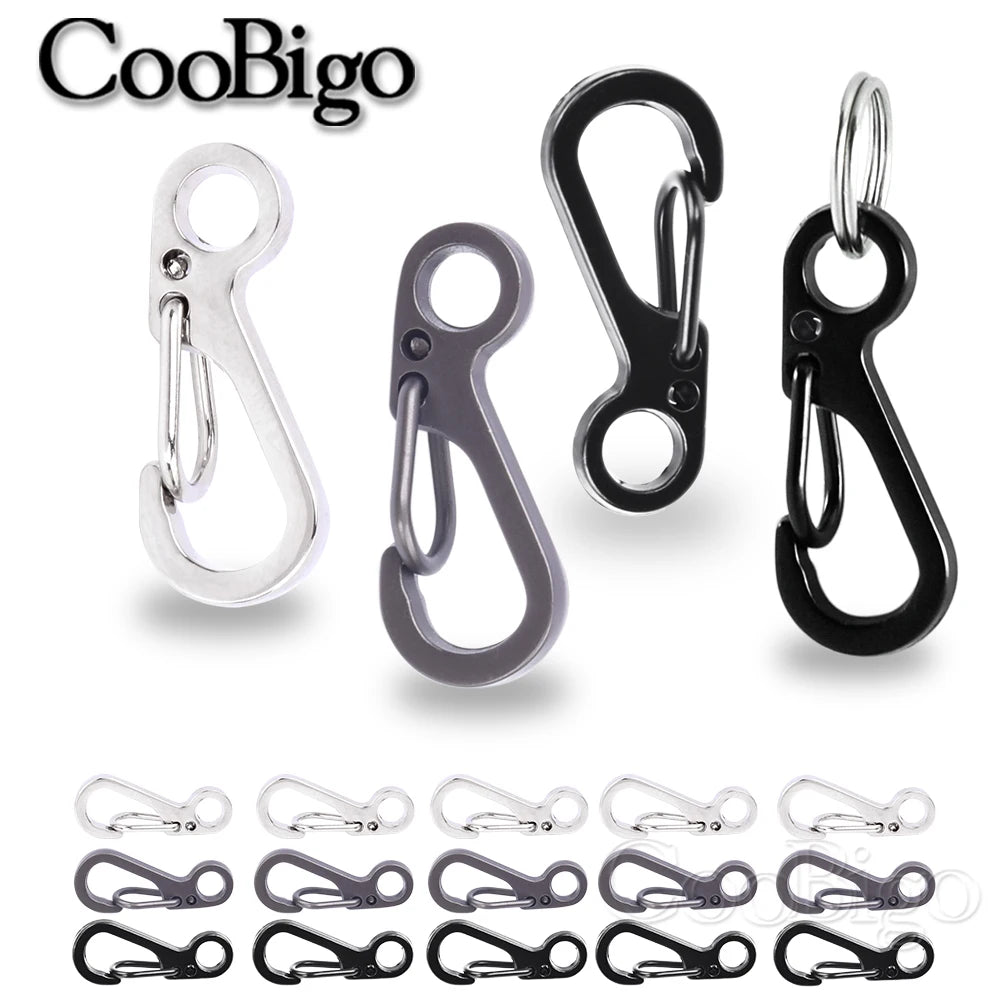 5-Pack Metal Snap Hook Clips – Spring Buckle Carabiners for Keychains, Paracord, Camping & DIY Gear - AureliaAdventure