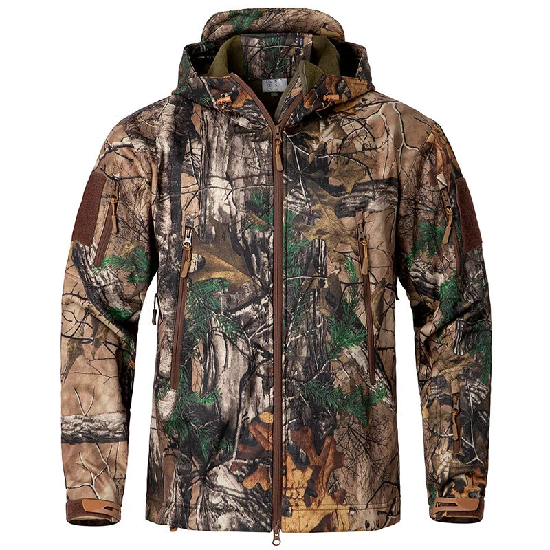 Men's Silent Soft Shell Camouflage Jacket - AureliaAdventure