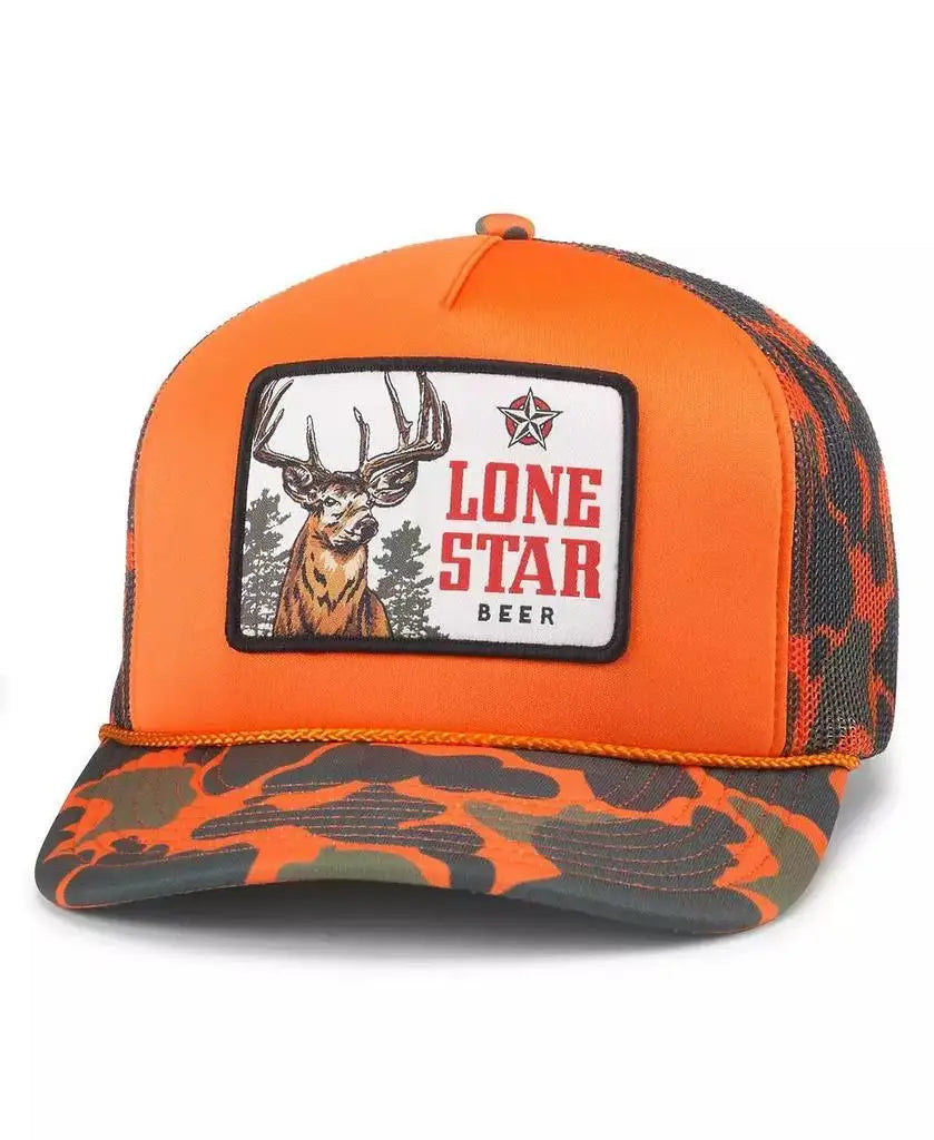 American Needle Men's Lone Star Mallard Snapback Hat – Orange/Camo Foamy Trucker Cap - AureliaAdventure