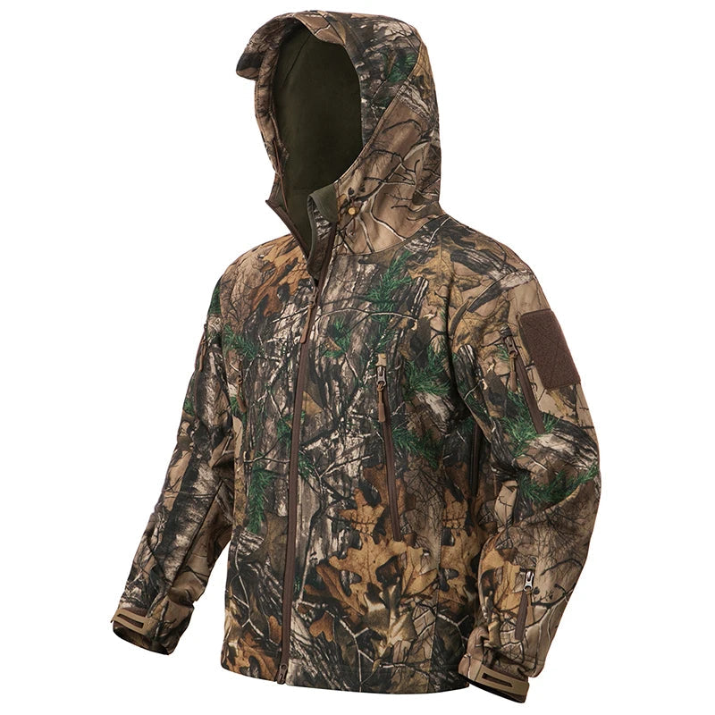 Men's Silent Soft Shell Camouflage Jacket - AureliaAdventure