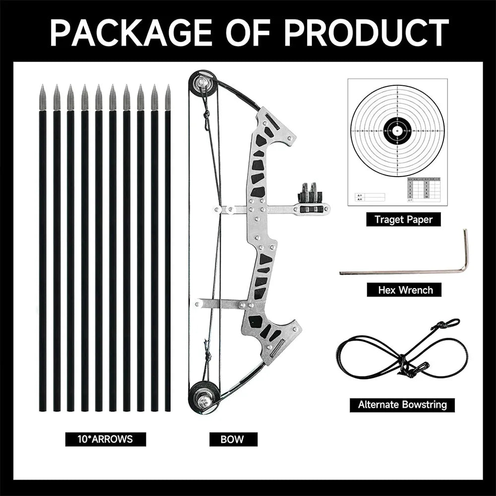 Mini Compound Bow Kit – Archery Practice Set with Arrows & Target - AureliaAdventure
