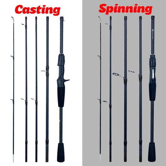 Ultralight Travel Fishing Rod – Spinning/Baitcasting, Carbon, 5–30g Casting - AureliaAdventure