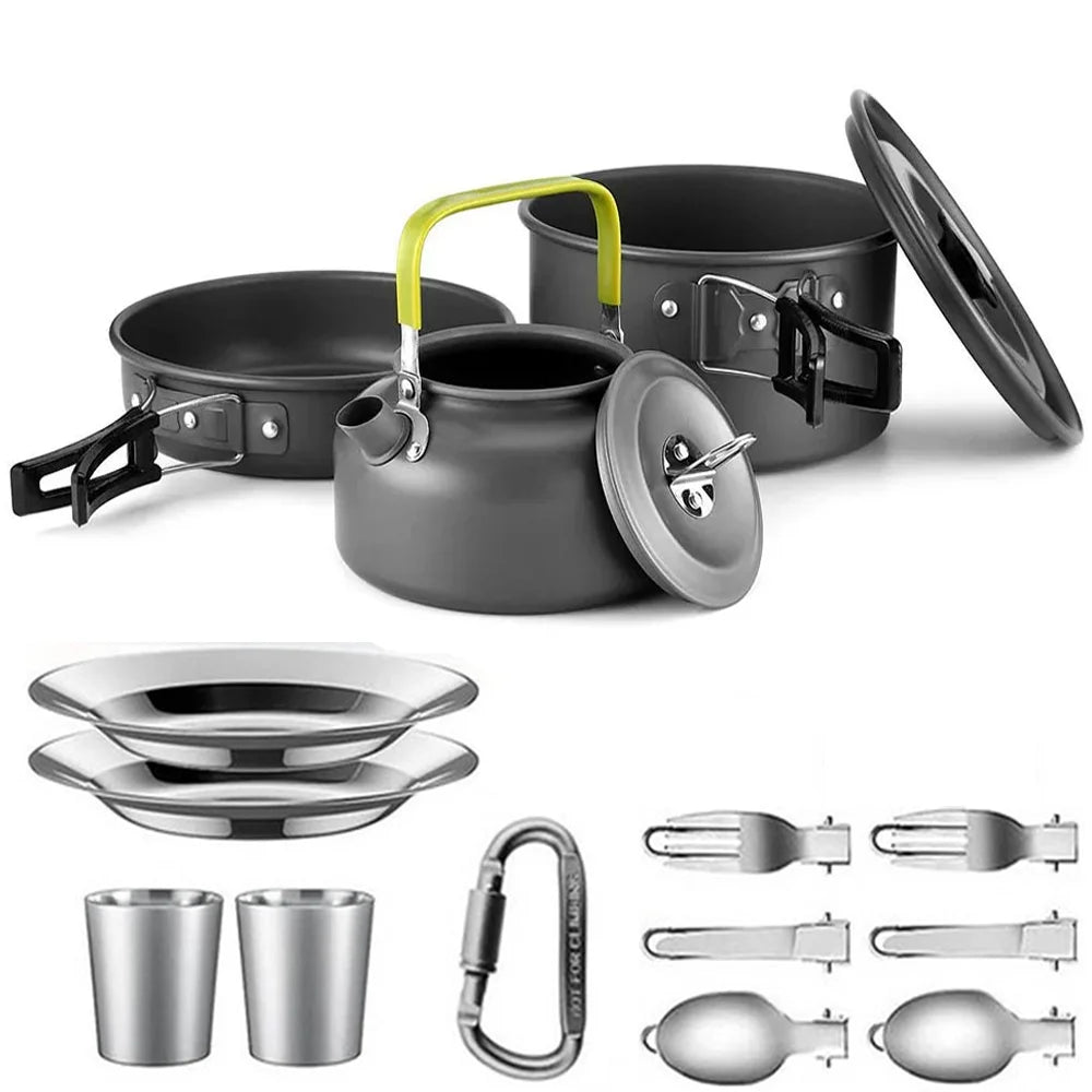 Camping Cooking set Non-stick pots - AureliaAdventure