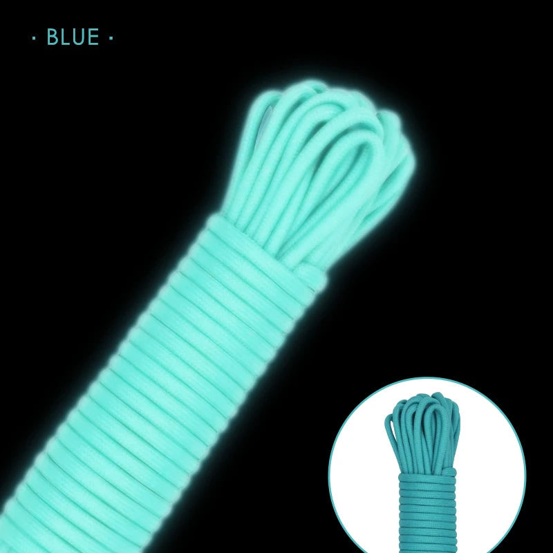30m Glow-in-the-Dark Paracord – 4mm 9-Strand Core Outdoor Survival Rope for Camping, Tents & Safety Use - AureliaAdventure
