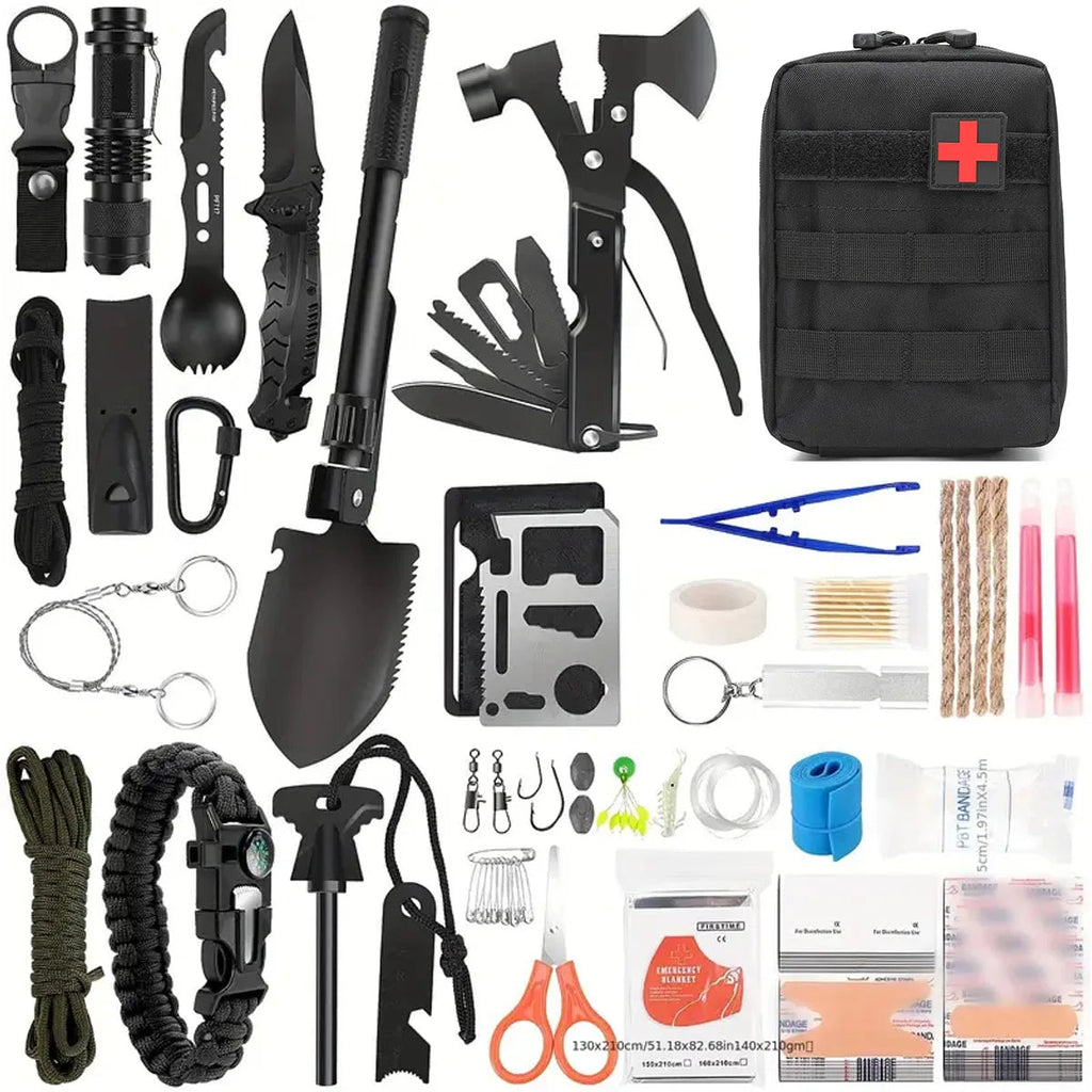 Outdoor Survival Kit – 15-in-1 Emergency Camping & First Aid Tool Set - AureliaAdventure