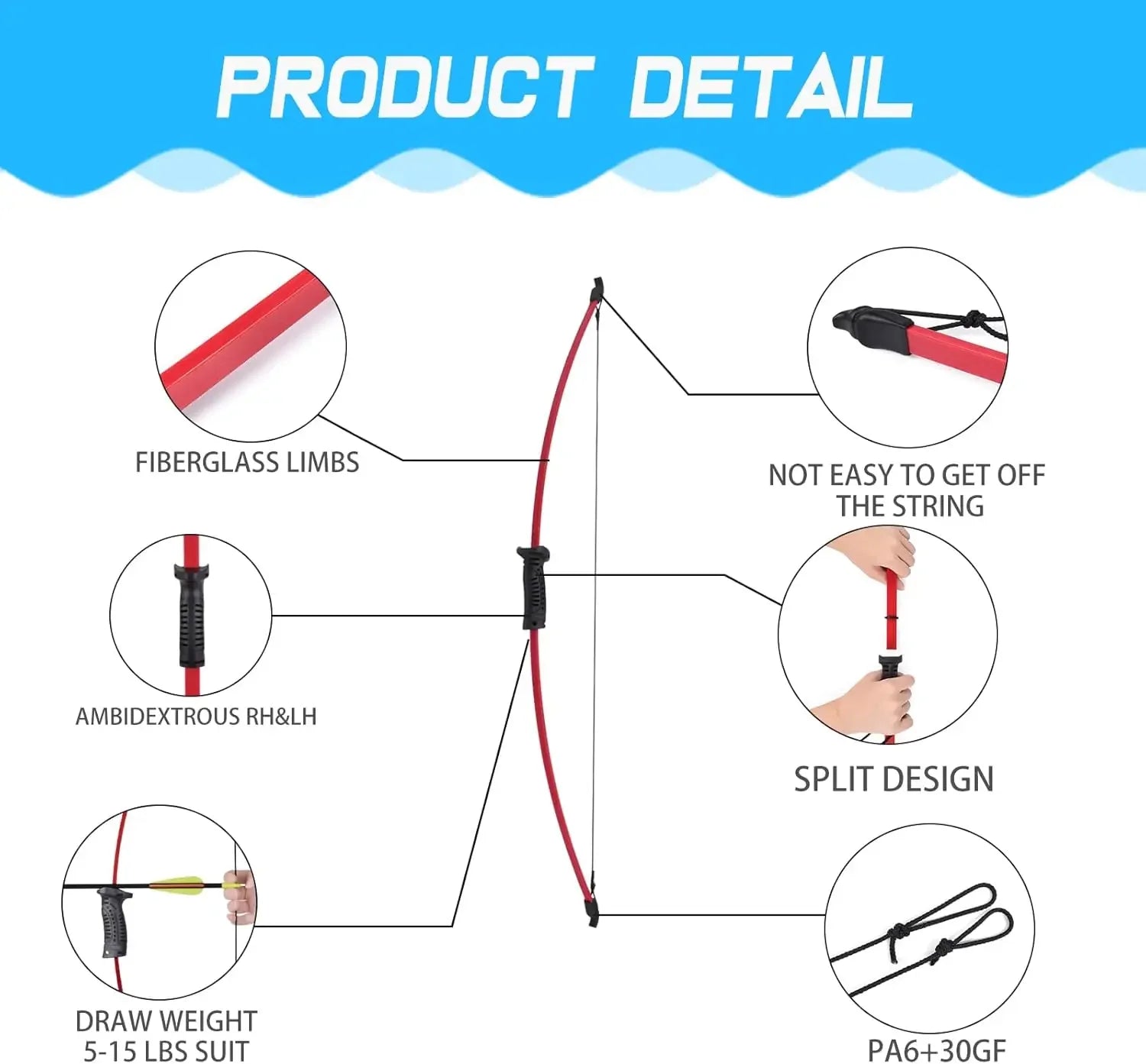 Recurve Bow and Arrow Set – Beginner Outdoor Archery Kit with 8 Arrows & Accessories - AureliaAdventure
