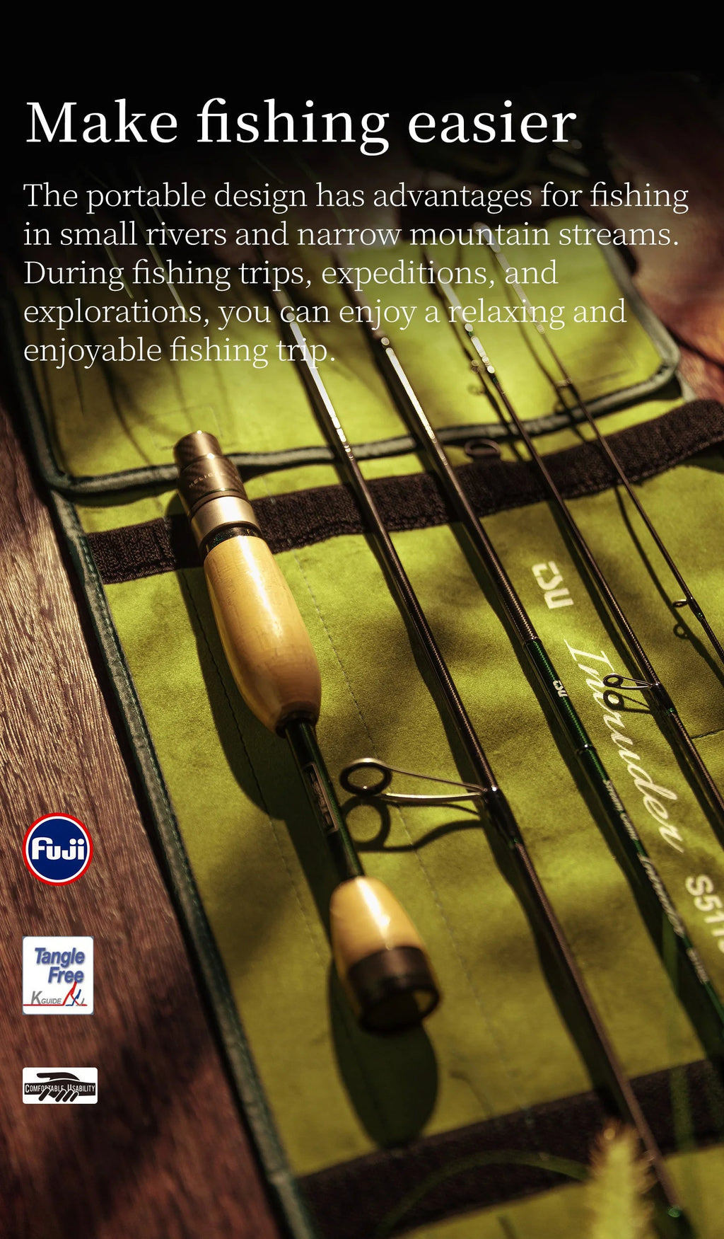 4 Section Portable Fishing Rod - AureliaAdventure