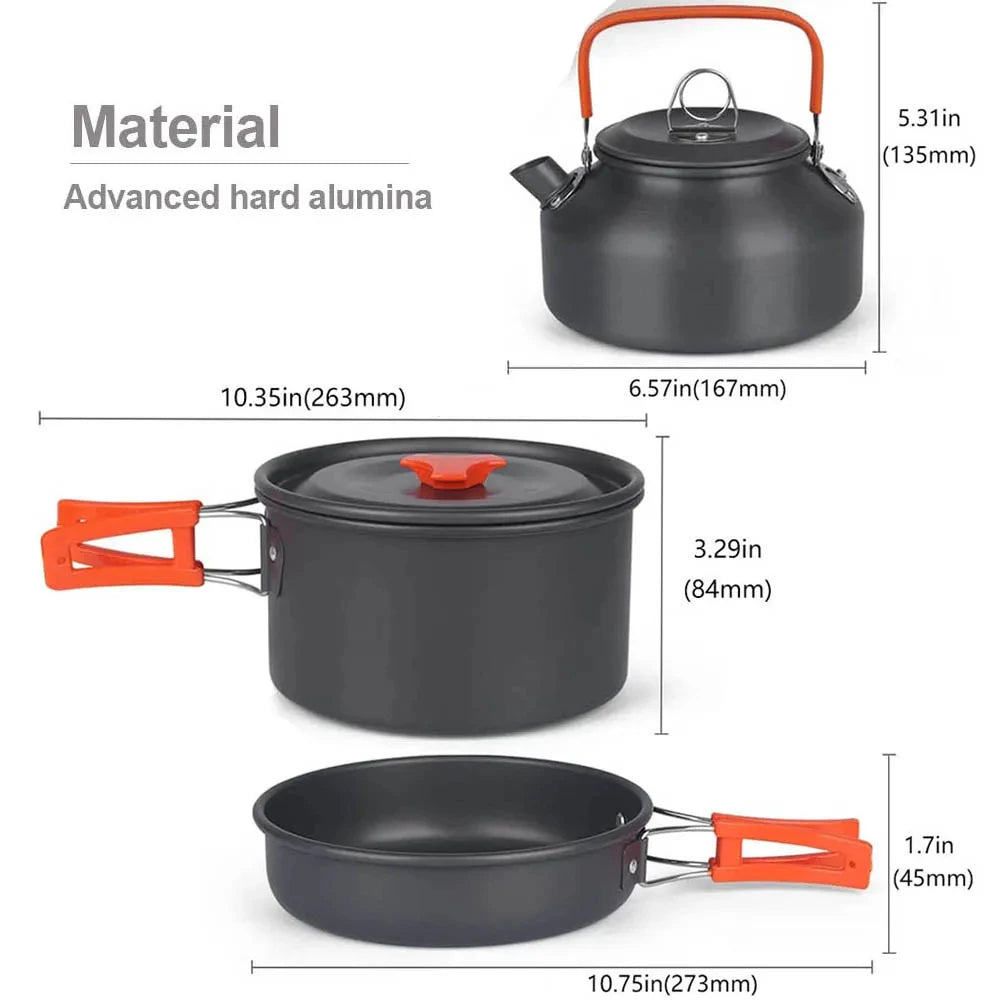Camping Cooking set Non-stick pots - AureliaAdventure