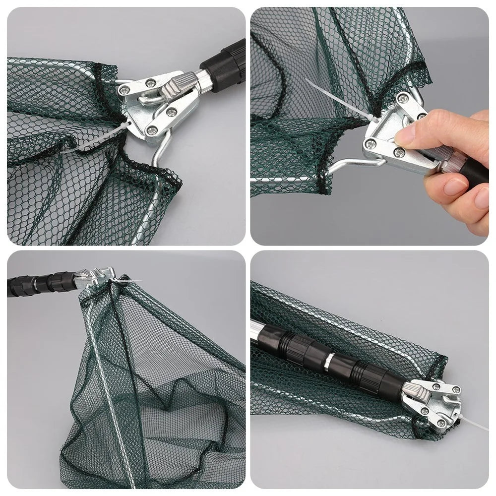 Telescopic Folding Landing Net – Extendable Fishing Net for Fly, Carp & Sea Fishing - AureliaAdventure