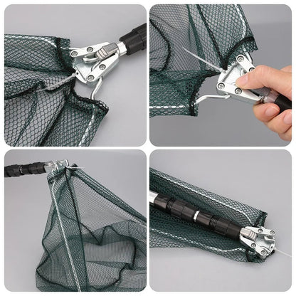 Telescopic Folding Landing Net – Extendable Fishing Net for Fly, Carp & Sea Fishing - AureliaAdventure