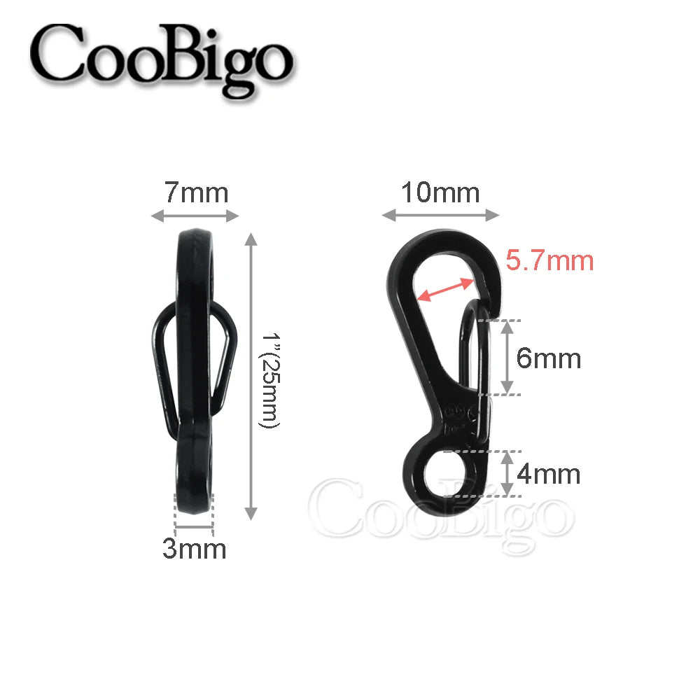 5-Pack Metal Snap Hook Clips – Spring Buckle Carabiners for Keychains, Paracord, Camping & DIY Gear - AureliaAdventure