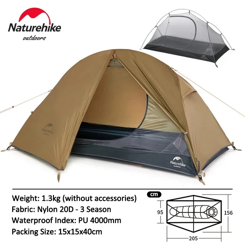 Ultralight 1-Person Backpacking Tent – 20D Nylon Waterproof Camping Shelter - AureliaAdventure