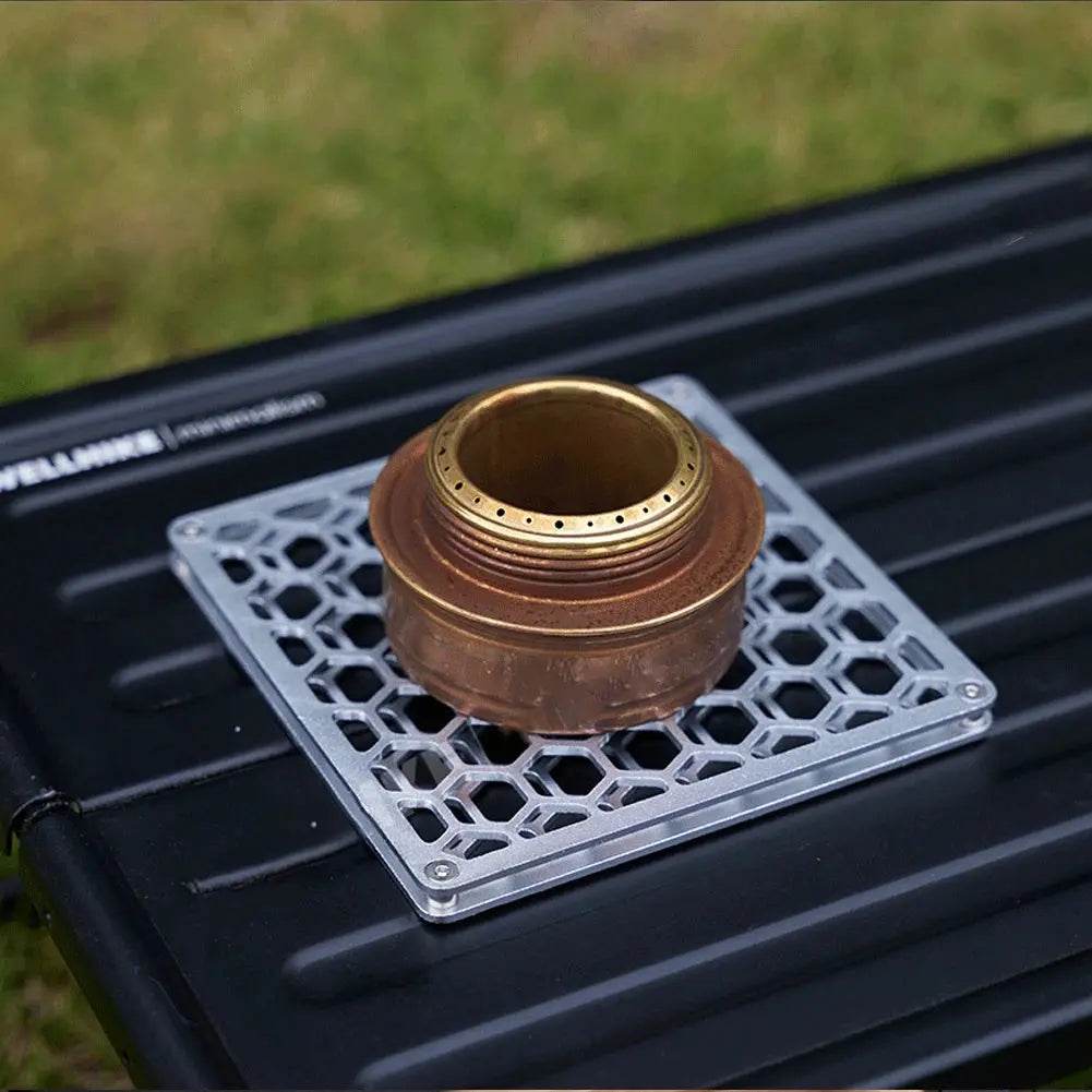 Aluminum Camping Heat-Resistant Mat – Double Layer Coaster for Hot Pots & Dishes - AureliaAdventure