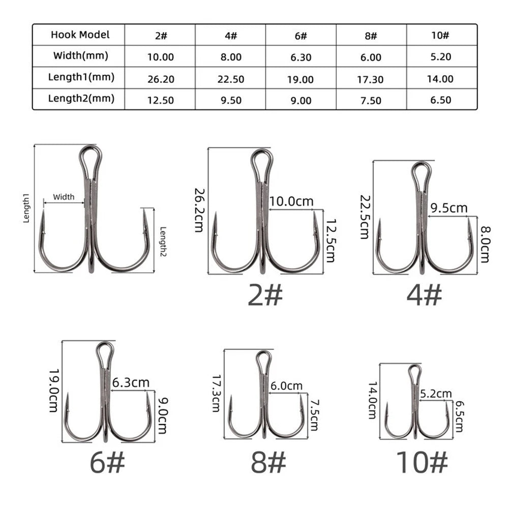 50pcs Treble Fishing Hooks Kit - AureliaAdventure
