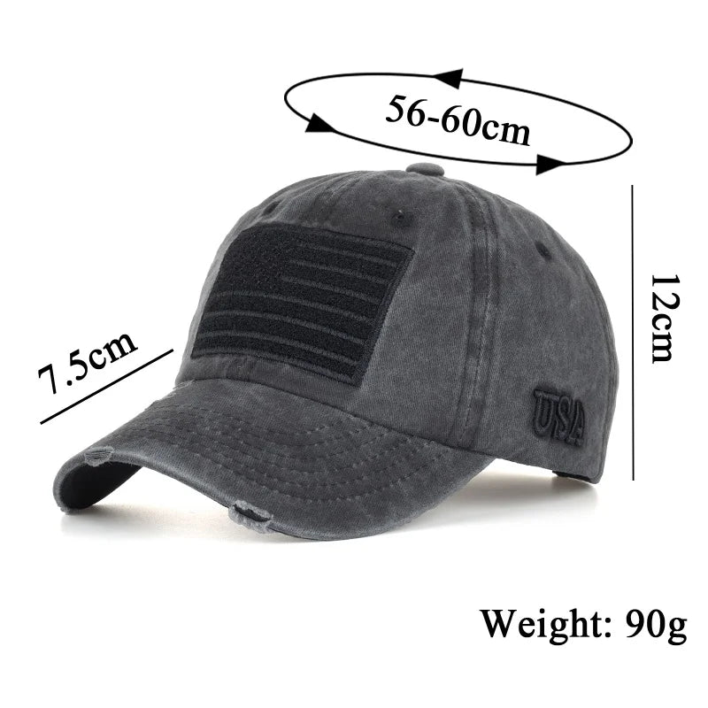 USA Distressed Outdoor Hat – Vintage Flag Cap for Hiking, Fishing & Everyday Wear - AureliaAdventure