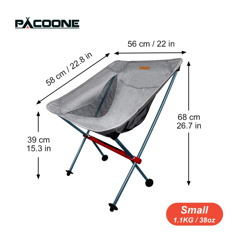 PACOONE Ultralight Folding Moon Chair – Portable Detachable Camping Seat for Travel, Fishing, Hiking & Beach - AureliaAdventure