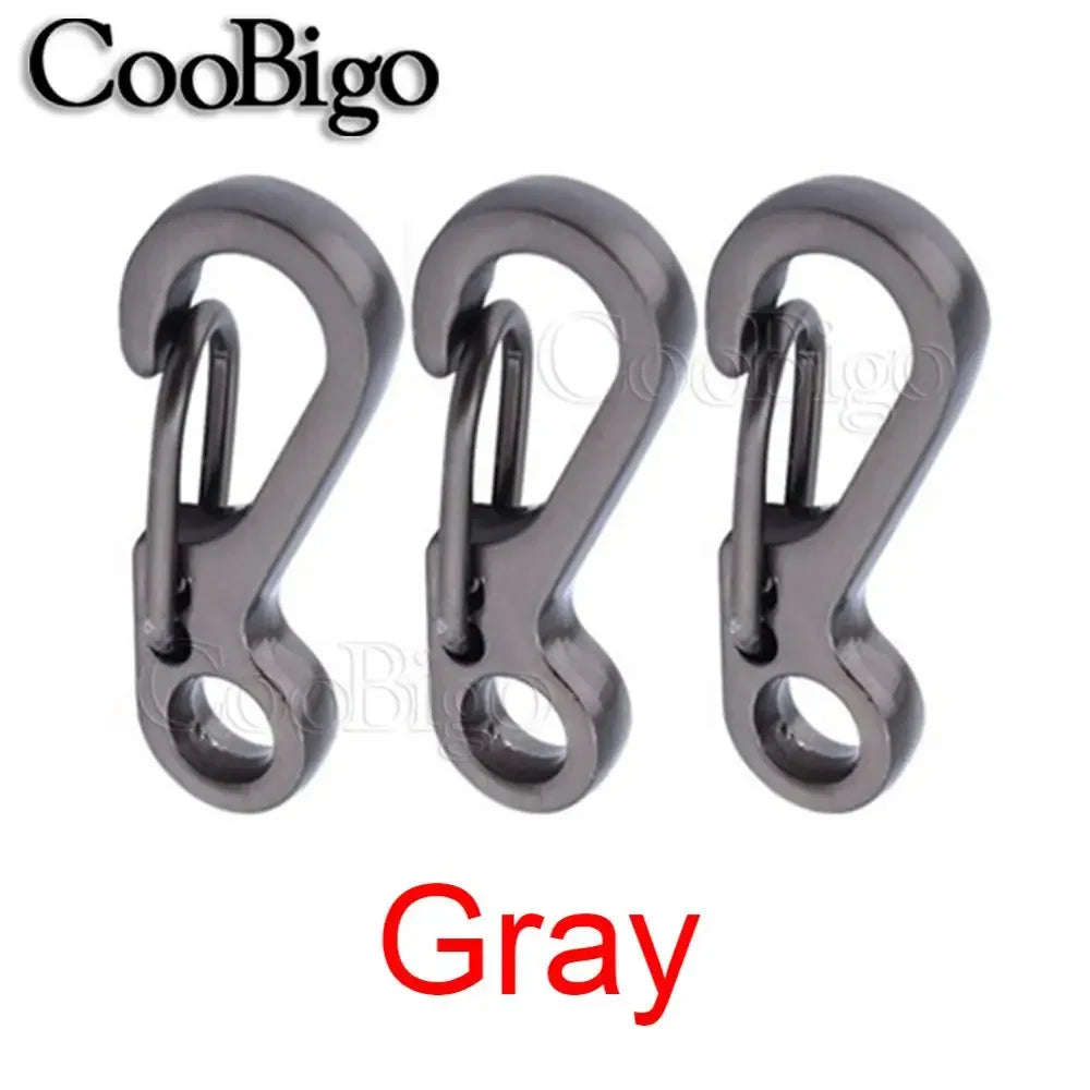 5-Pack Metal Snap Hook Clips – Spring Buckle Carabiners for Keychains, Paracord, Camping & DIY Gear - AureliaAdventure