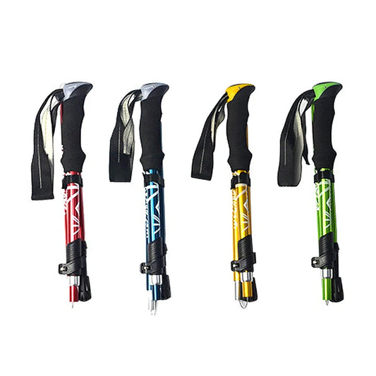 5-Section Foldable Trekking Pole – Lightweight Telescopic Hiking Stick for Camping & Travel (1 PC) - AureliaAdventure