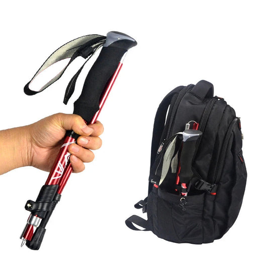 5-Section Foldable Trekking Pole – Lightweight Telescopic Hiking Stick for Camping & Travel (1 PC) - AureliaAdventure