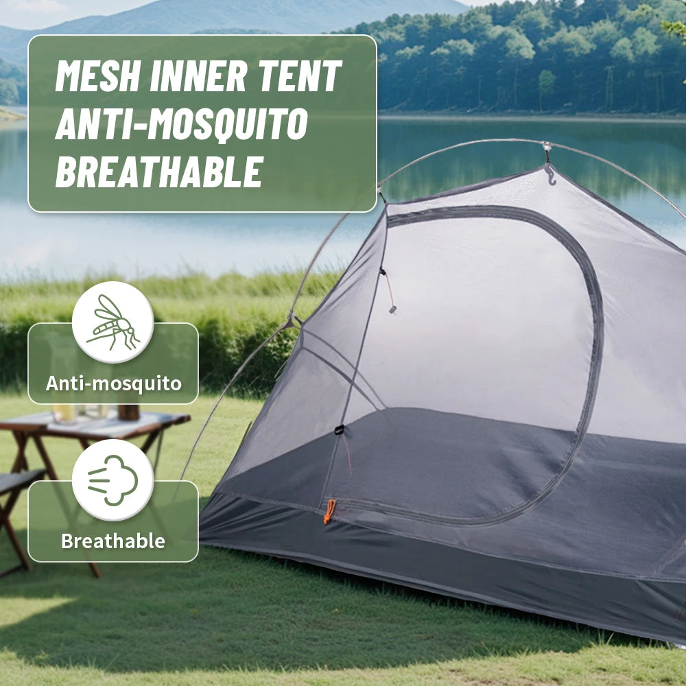 Ultralight 1-Person Backpacking Tent – 20D Nylon Waterproof Camping Shelter - AureliaAdventure