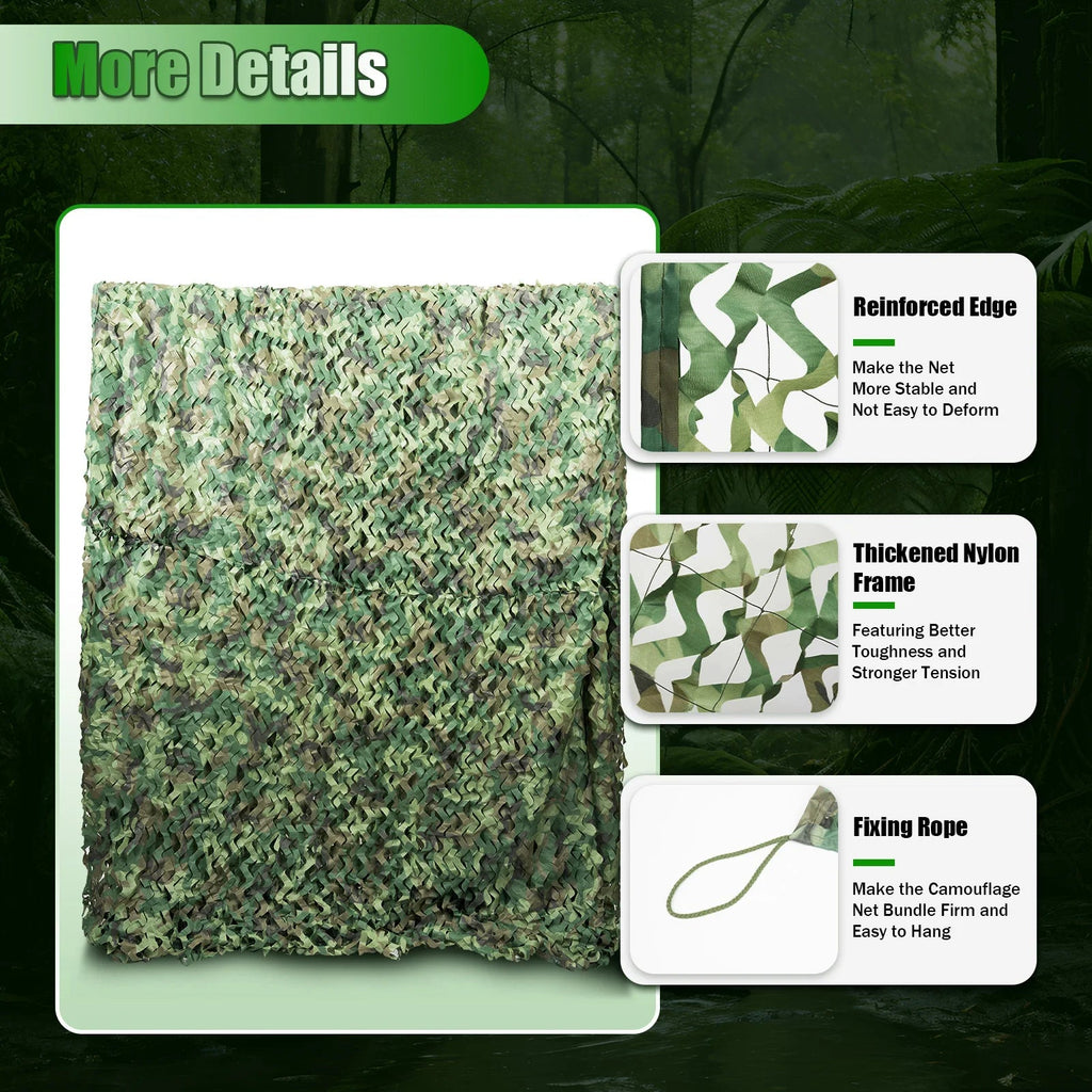 8x8M Foldable Camouflage Net – Lightweight Woodland Camo for Hunting, Survival, Photography & Outdoor Cover - AureliaAdventure
