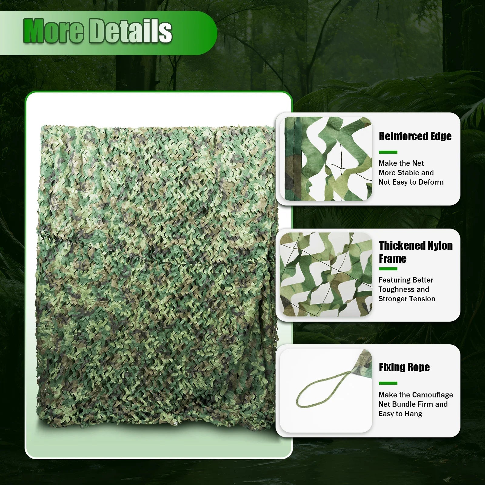 8x8M Foldable Camouflage Net – Lightweight Woodland Camo for Hunting, Survival, Photography & Outdoor Cover - AureliaAdventure