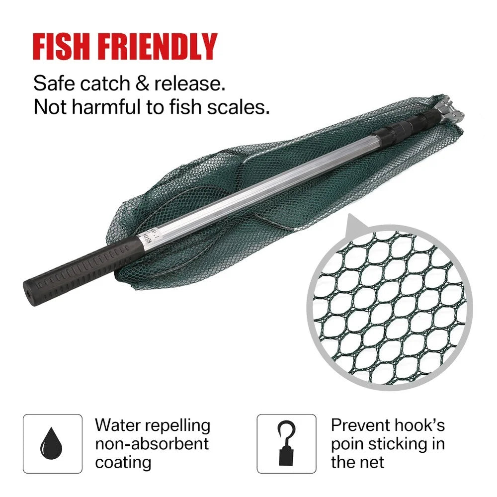 Telescopic Folding Landing Net – Extendable Fishing Net for Fly, Carp & Sea Fishing - AureliaAdventure