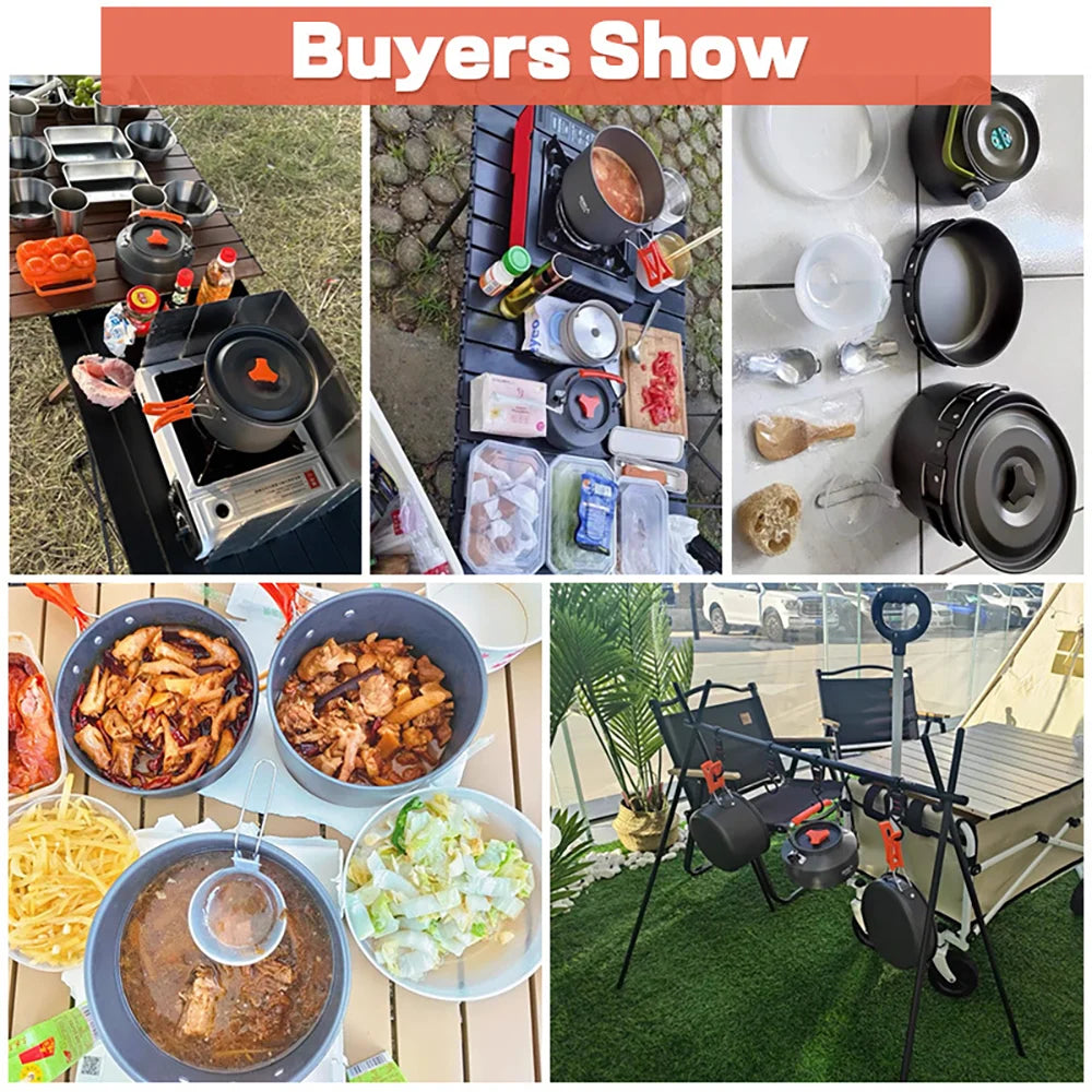 Camping Cooking set Non-stick pots - AureliaAdventure