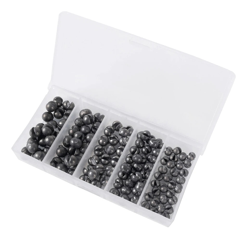 100pcs Round Split Shot Fishing Weights – 0.2g to 2g Easy-Install Sinkers for Precise Casting - AureliaAdventure
