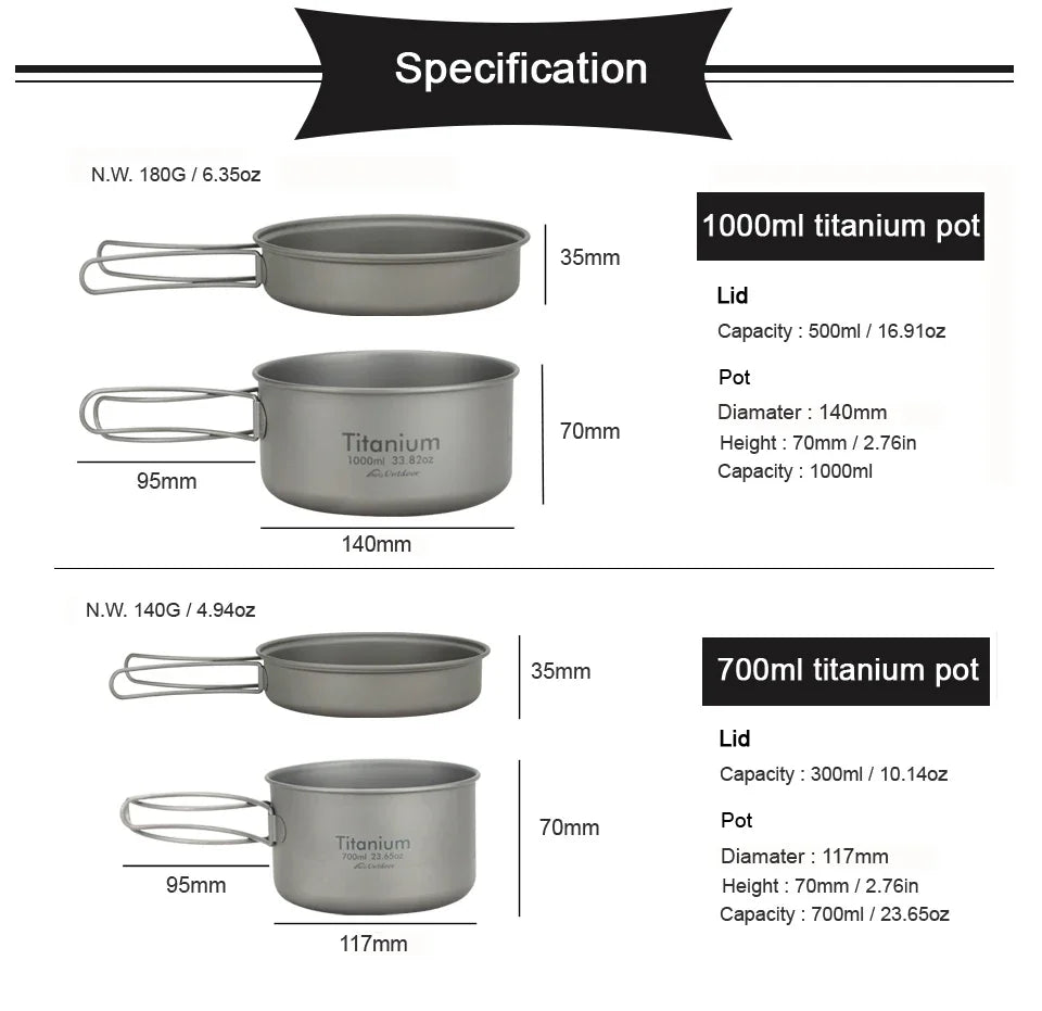 Titanium Pan Outdoor Cookware - AureliaAdventure