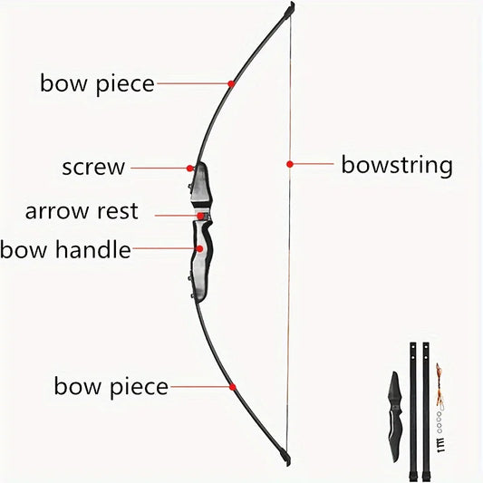 30lbs Takedown Recurve Longbow Set – Adult Archery Kit with Arrows for Outdoor Practice - AureliaAdventure