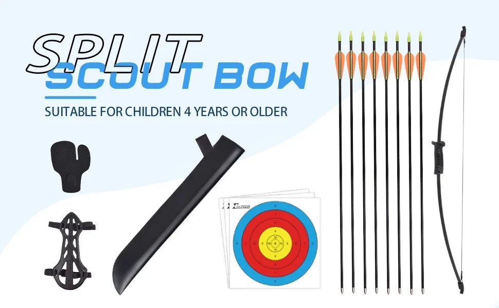 Recurve Bow and Arrow Set – Beginner Outdoor Archery Kit with 8 Arrows & Accessories - AureliaAdventure