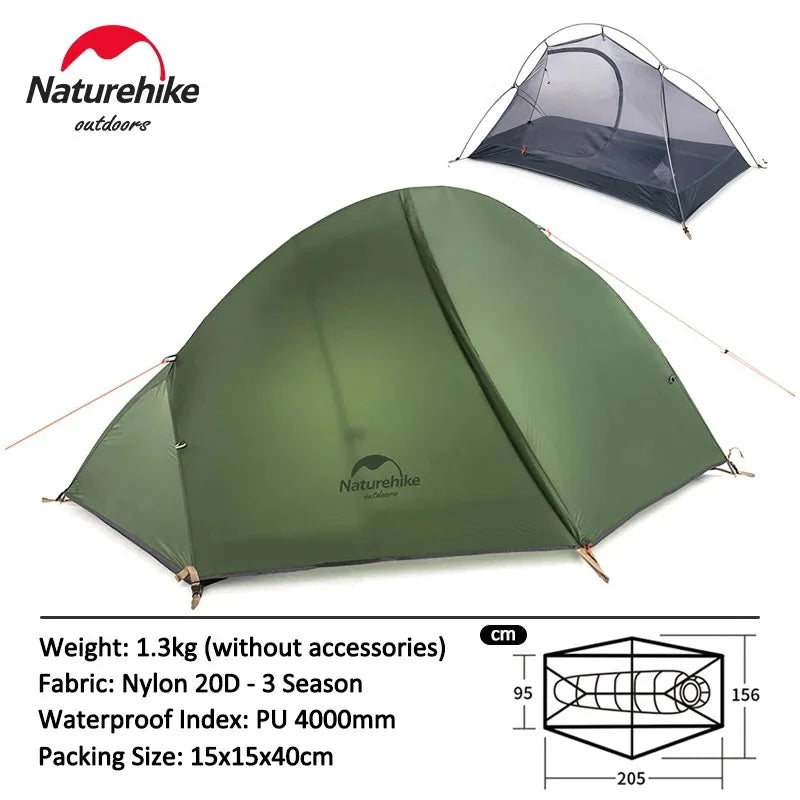 Ultralight 1-Person Backpacking Tent – 20D Nylon Waterproof Camping Shelter - AureliaAdventure