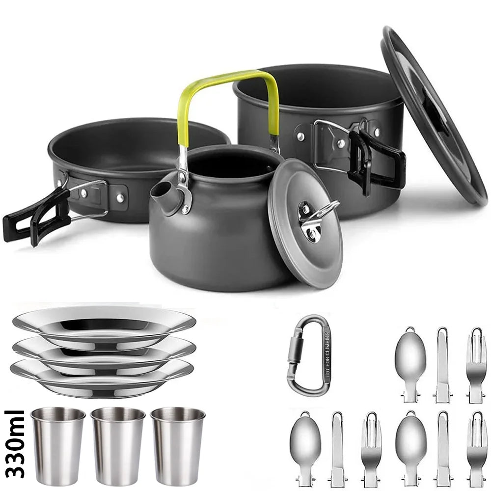 Camping Cooking set Non-stick pots - AureliaAdventure