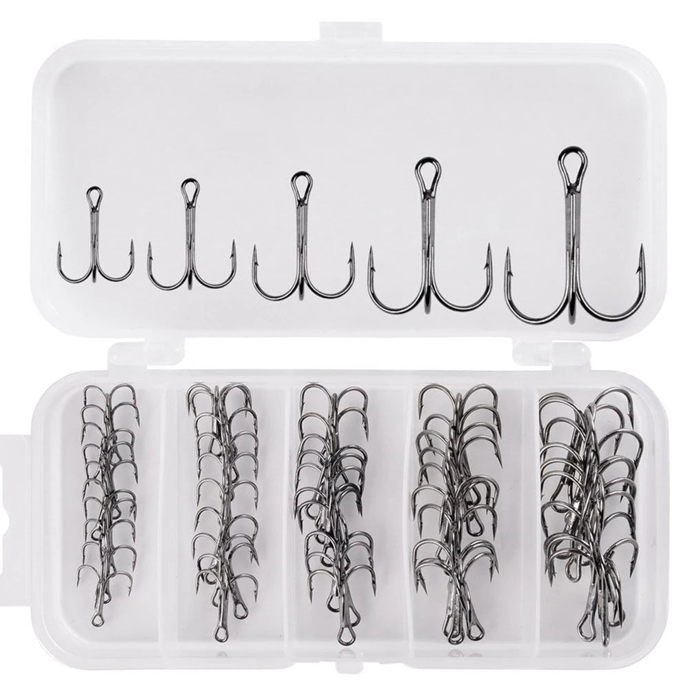 50pcs Treble Fishing Hooks Kit - AureliaAdventure
