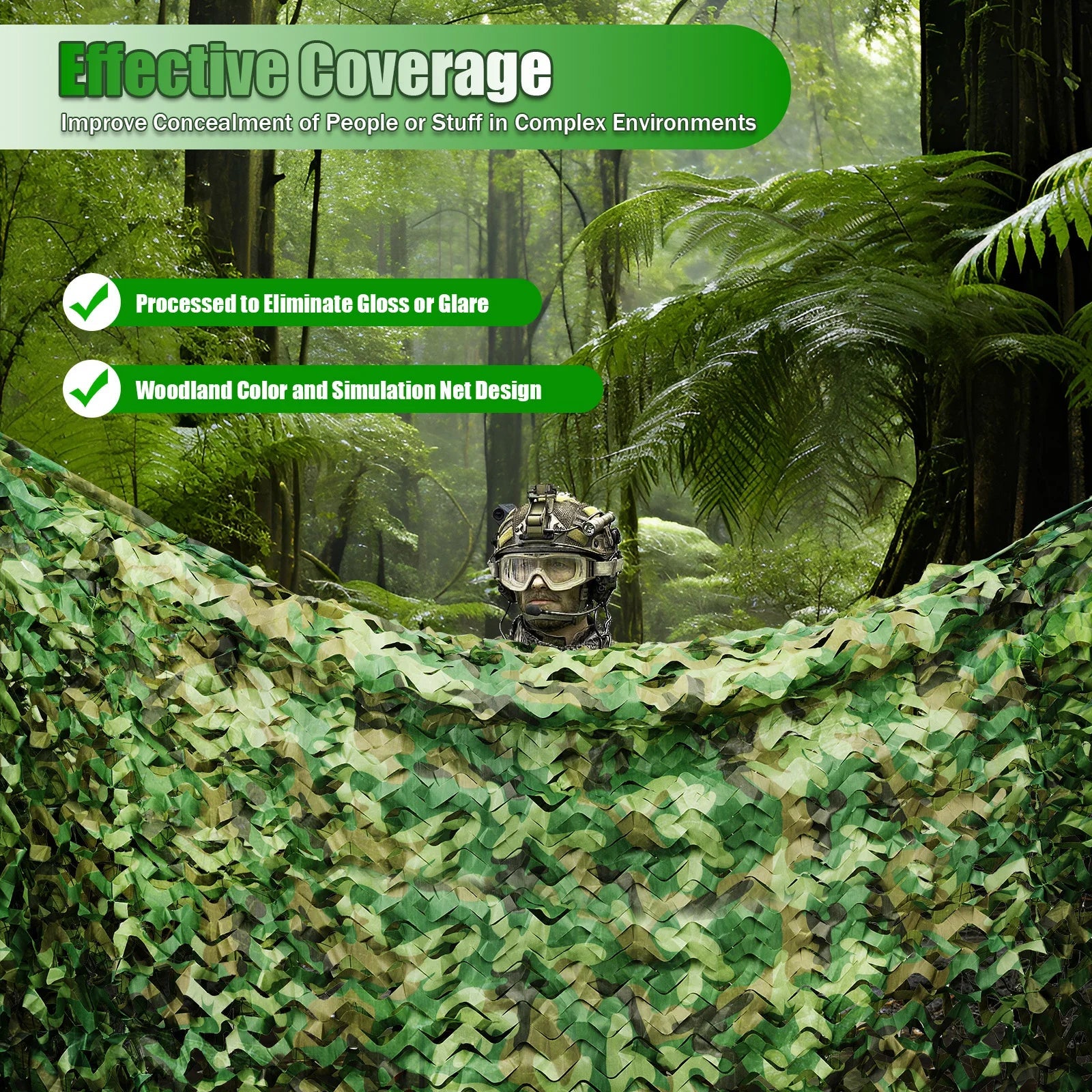 8x8M Foldable Camouflage Net – Lightweight Woodland Camo for Hunting, Survival, Photography & Outdoor Cover - AureliaAdventure